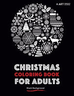 Christmas Coloring Book For Adults: Black Background