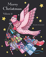 Merry Christmas - Volume 2: a beautiful colouring book with Christmas designs on a black background. for gloriously vivid colours (Merry Christmas (