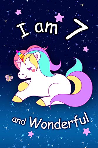 I am 7 and Wonderful: Cute Unicorn 6x9 Activity Journal. Sketchbook. Notebook. Diary Keepsake for Women & Girls! Makes a great gift for her 7th