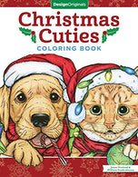 Christmas Cuties Coloring Book (Design Originals) Dozens of Puppies & Kittens in Festive Holiday Settings; One-Side-Only Designs on Extra-Thick.